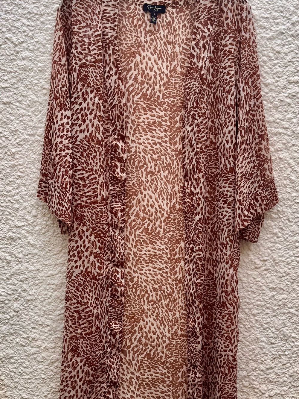 Jessica Simpson Brown Animal-Print Men's Lightweight Kimono